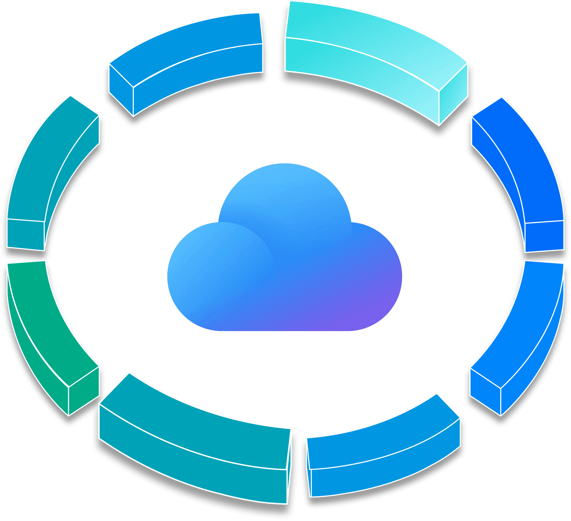 A segmented ring around a central cloud